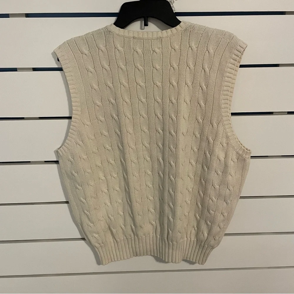 VINTAGE POLO GOLF men’s large white sweater vest - Picture 5 of 8